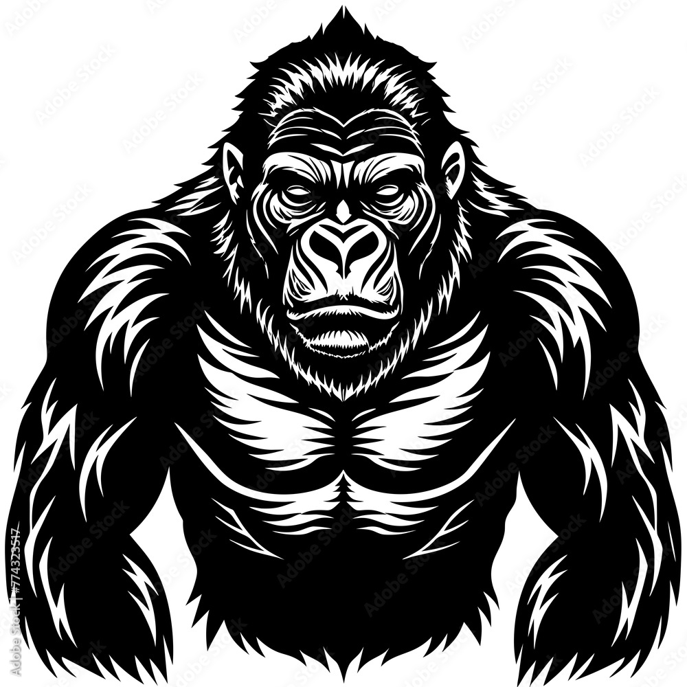 Fototapeta premium gorilla silhouette vector illustration svg file
