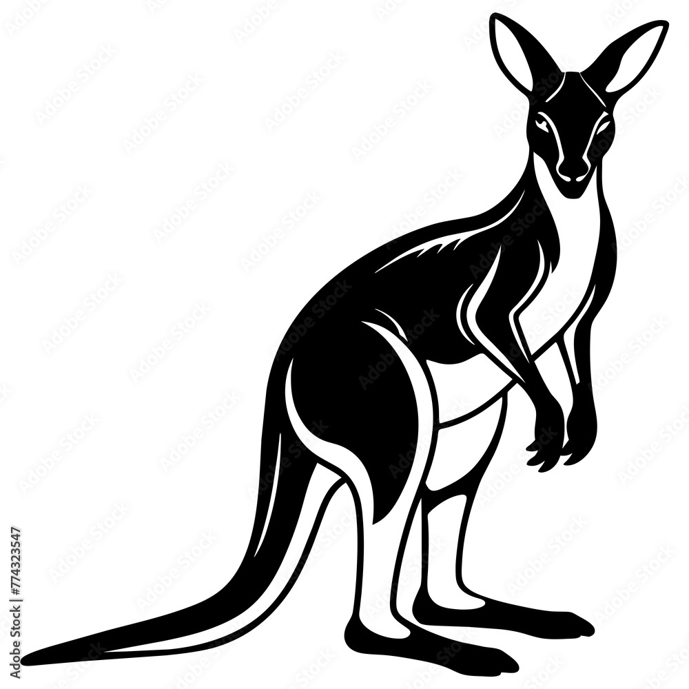 Obraz premium kangaroo silhouette vector illustration svg file