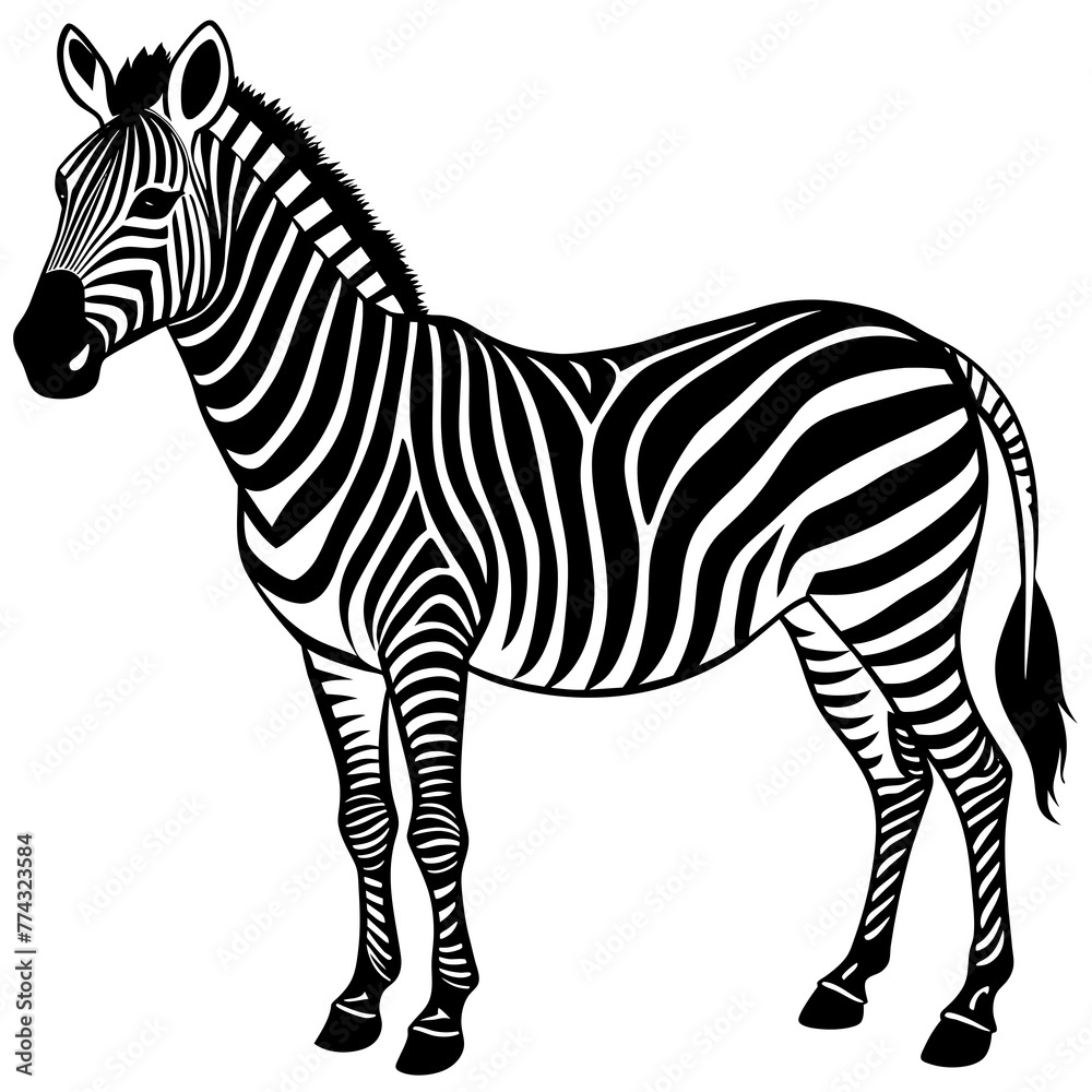 Fototapeta premium zebra silhouette vector illustration svg file