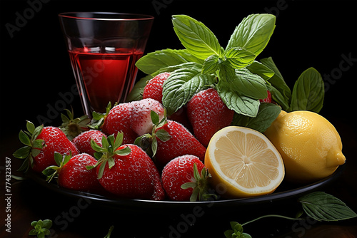 strawberry, lemon, avocado, mint, cocktail and lime photo