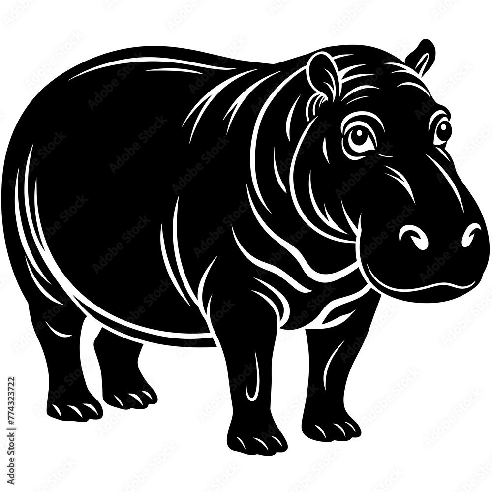 Fototapeta premium rhinoceros silhouette vector illustration svg file