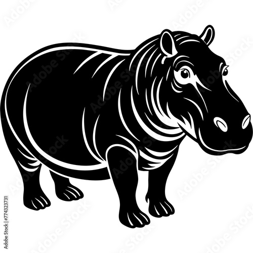 rhinoceros silhouette vector illustration svg file