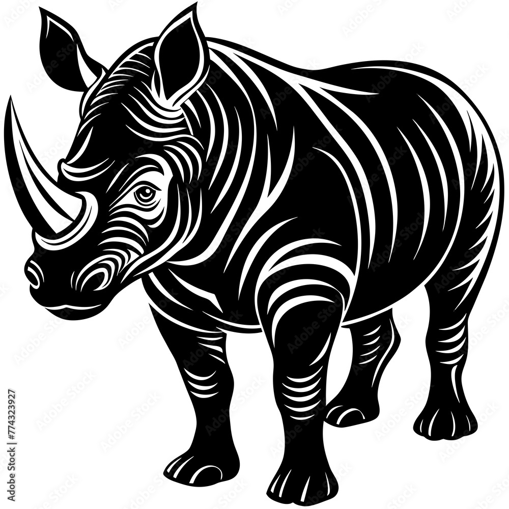 rhinoceros silhouette vector illustration svg file rhinoceros silhouette vector illustration svg file