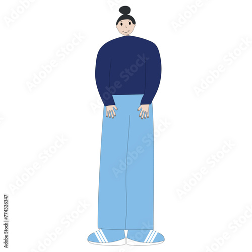 I man in the shape of the letter I, alphabet, font, man in blue clothes