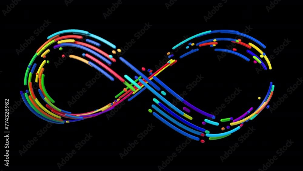 Infinite sign, light trails, animate elements, loop animation with alpha channel Infinite sign, light trails, animate elements, loop animation with alpha channel