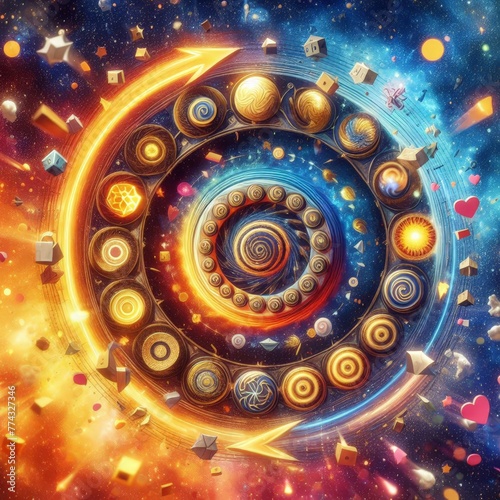 Cyclic Harmony: Visualizing the Inevitable Return of Deeds in the Cosmic Dance
