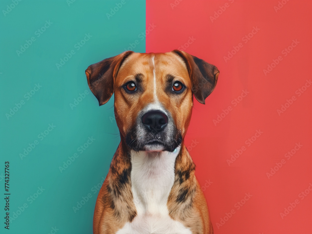 Studio Session: Capturing the Essence of Dog on Color Background
