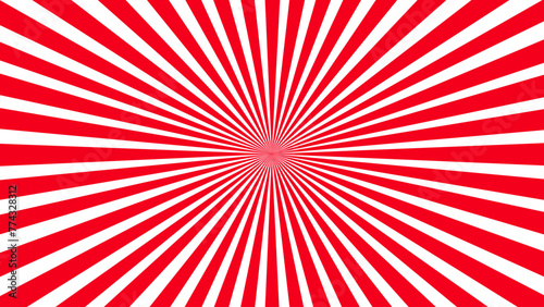 Red and white sunburst background