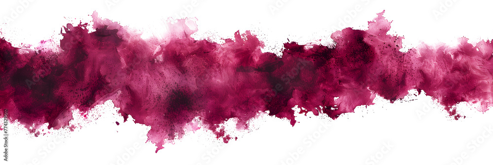 Maroon and magenta watercolor smudge pattern on transparent background.