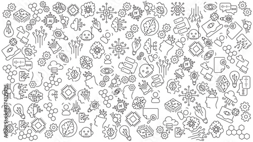 doodle icons set vector design in trendy style