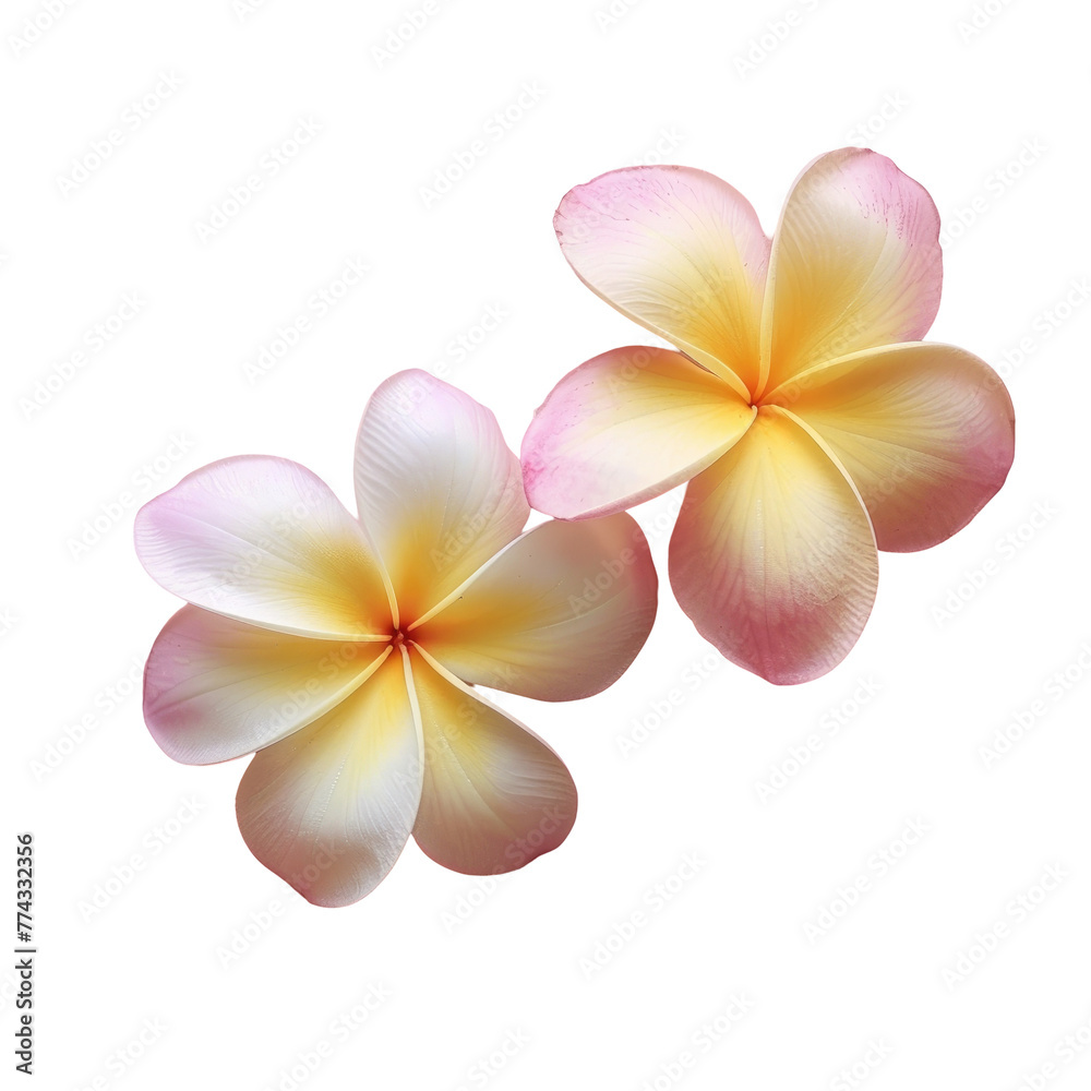 Two pink and yellow flowers on a Transparent Background Two pink and yellow flowers on a Transparent Background