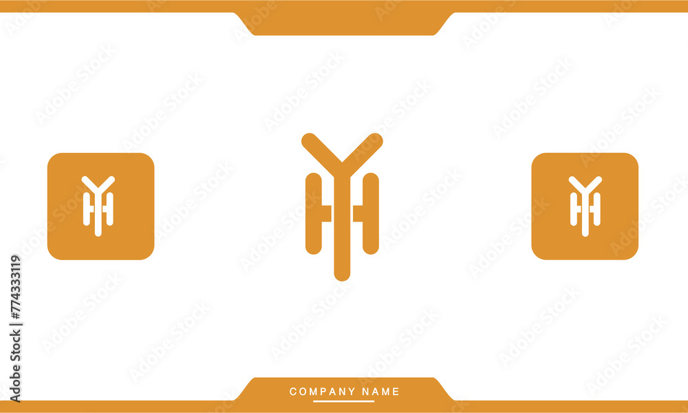 HY, YH, H, Y, Abstract Letters Logo Monogram HY, YH, H, Y, Abstract Letters Logo Monogram