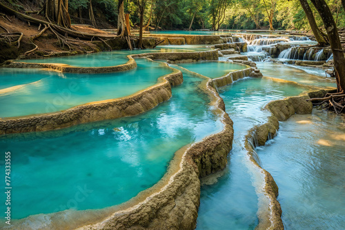 Hot Springs Pools in the Woods Natural Formations