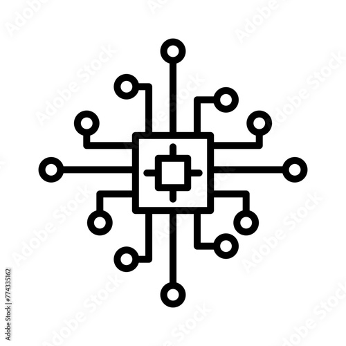 Artificial Intelligence circuit chip icon design vector illustration