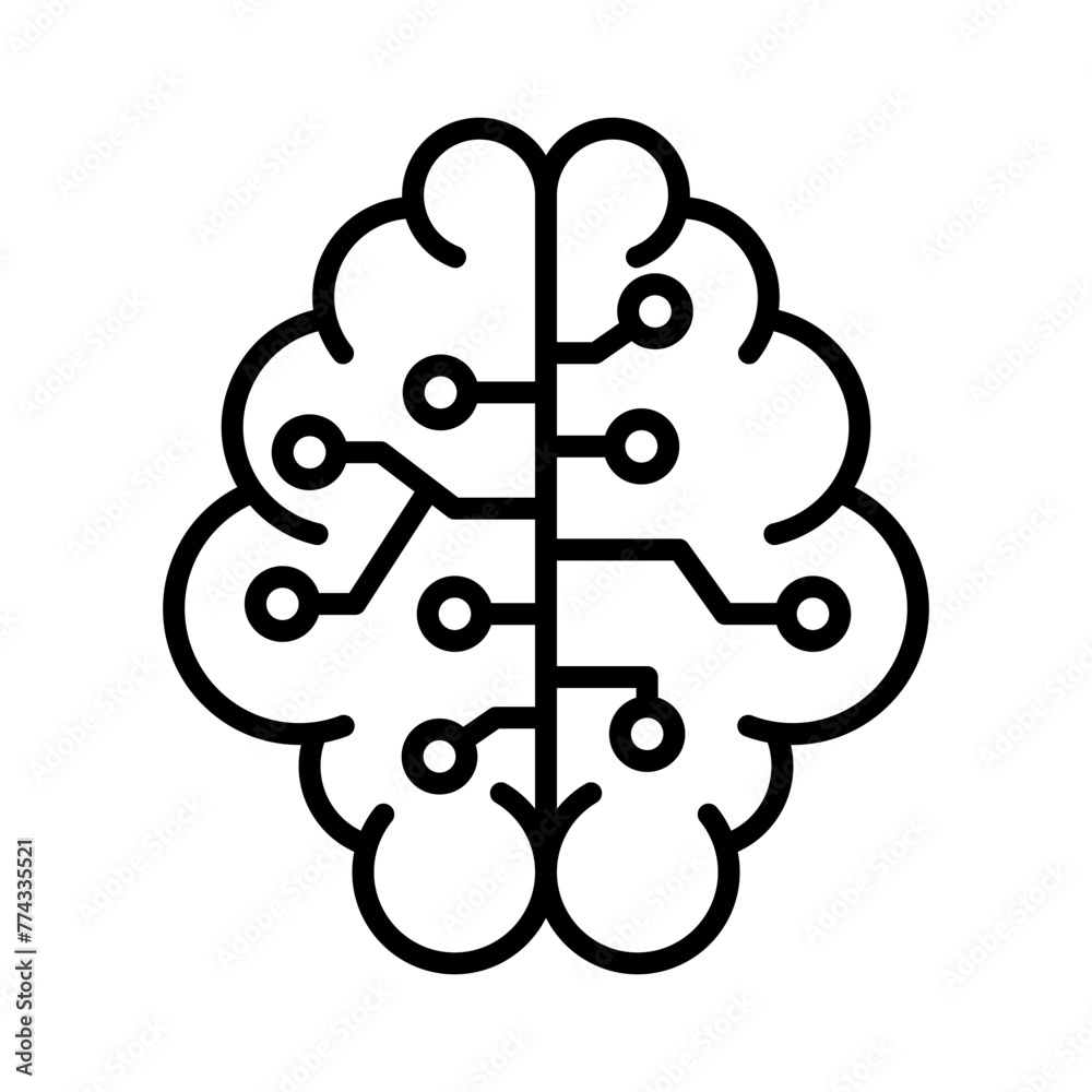 brain technology vector design in trendy style brain technology vector design in trendy style