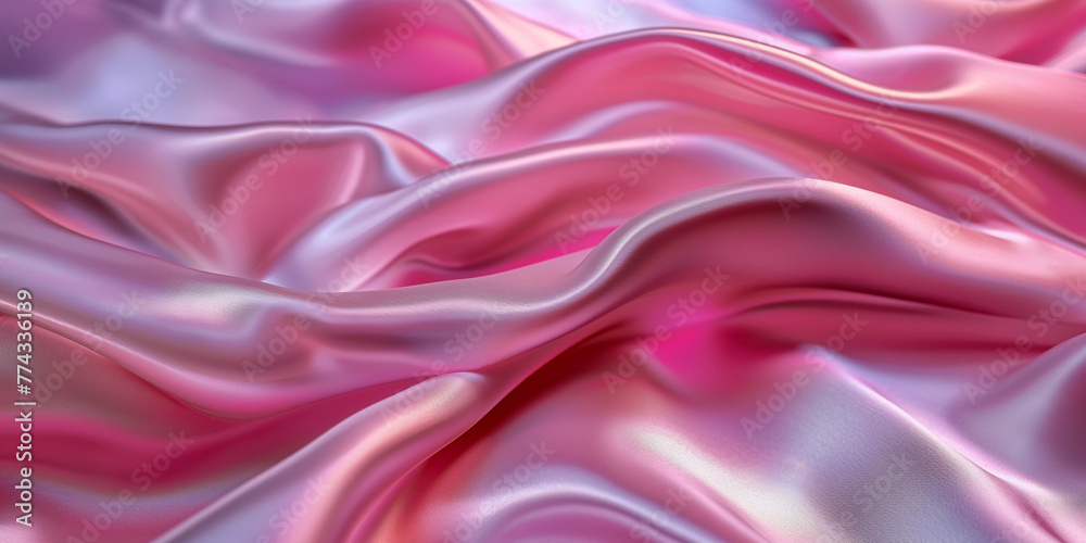 Fototapeta premium Abstrakter futuristischer Hintergrund in welligen leuchtenden Neon Pink Farben für Webdesign und Drucksachen als Vorlage