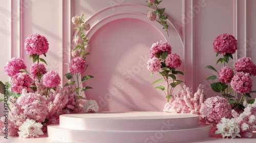 Pink Flowers on Table