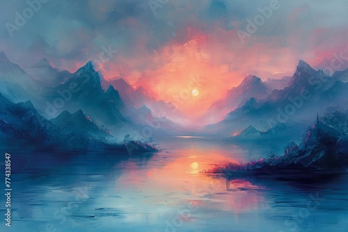 Ethereal landscapes painted in soft pastels
