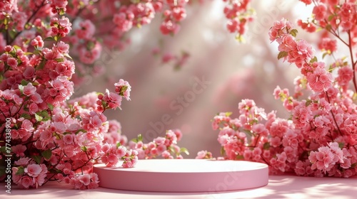 Pink Background With Pink Flowers