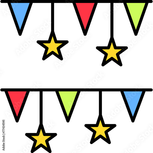 Festival, garland, paper, celebrate Icon