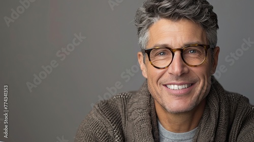 Charismatic senior man with salt-and-pepper hair and glasses.