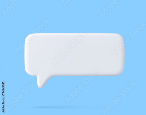 3d Blank white speech bubble pin