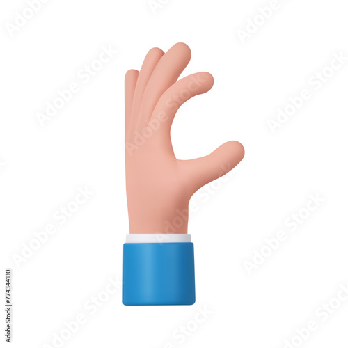 3d cartoon character hand.