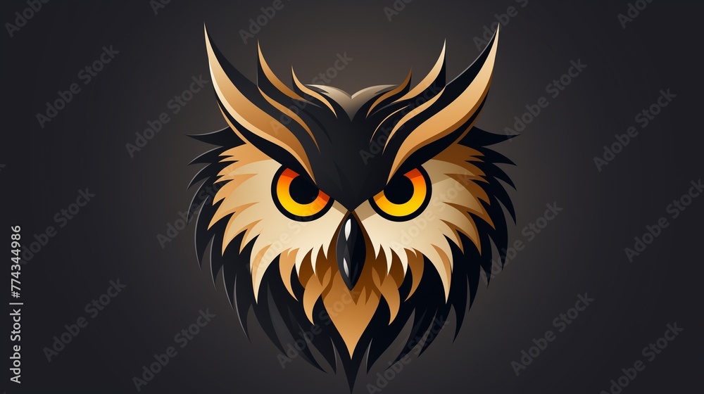 A simple and clean logo icon of a wise owl.