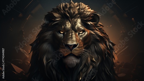 A sleek and modern logo icon of a majestic lion.