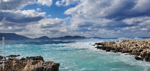The beautiful amazing Mediterranean sea from Kefalonia Greece