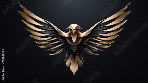 A sleek and abstract logo icon of a soaring hawk.