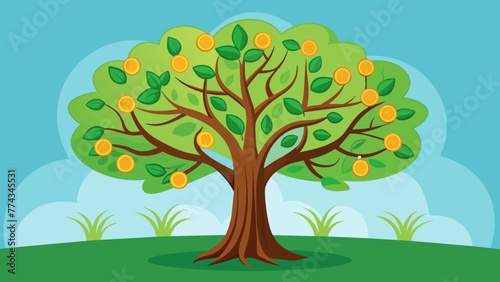 Money Tree, Vector graphics element silhouette illustration