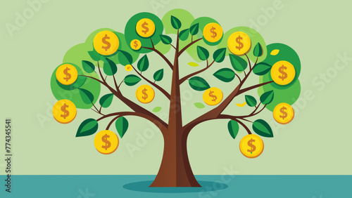 Money Tree, Vector graphics element silhouette illustration