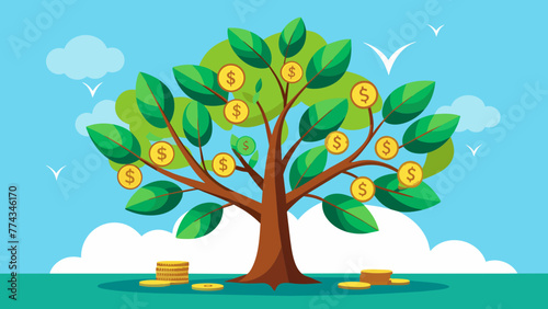 Money Tree, Vector graphics element silhouette illustration