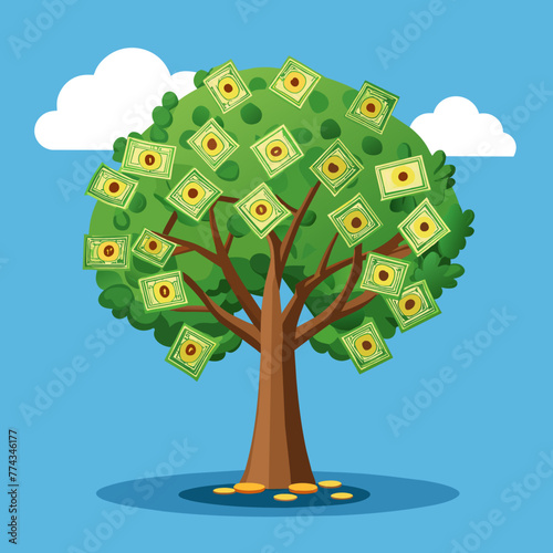 Money Tree, Vector graphics element silhouette illustration