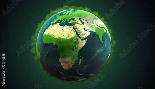 Earth Place on Go Green Background Earth Day concept background wallpaper created with generative ai.