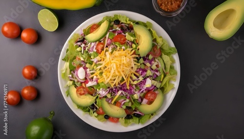 Taco Salad with Hard Light concept Cinco de mayo food created with generative ai.