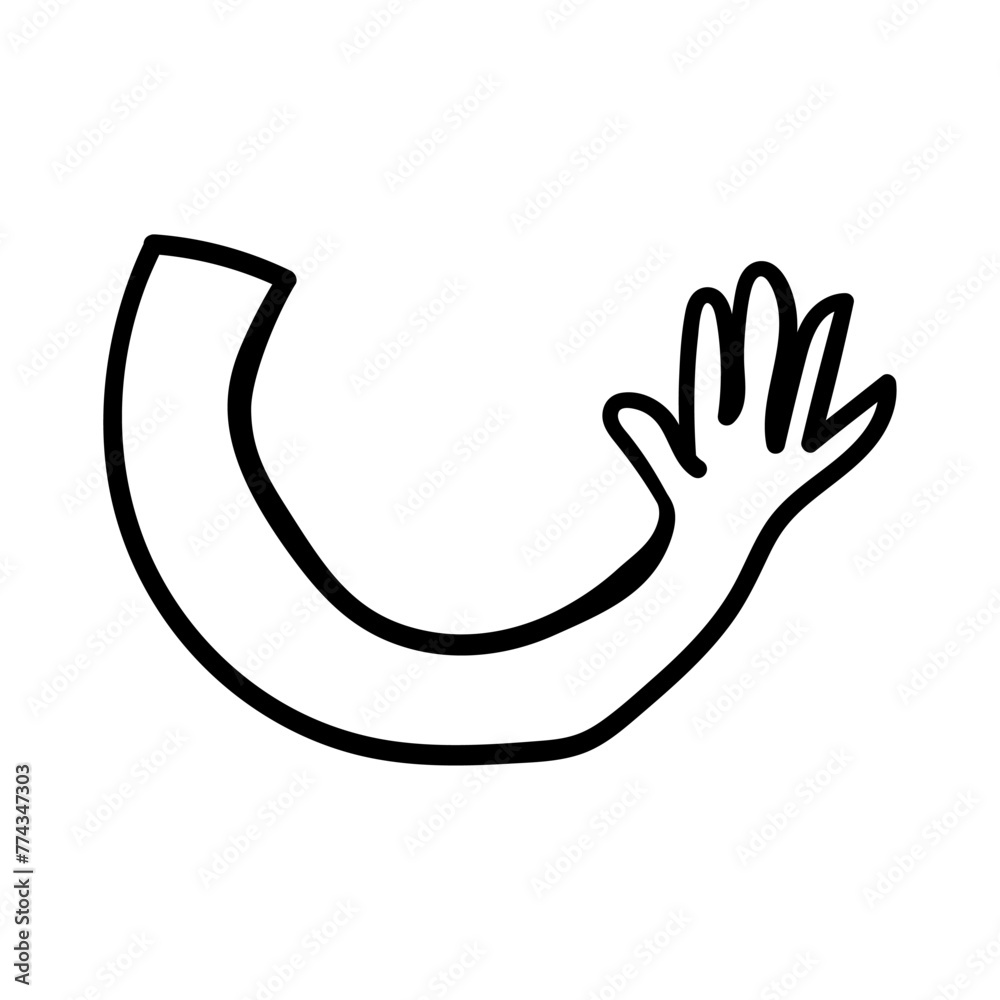 Arm vector icon in doodle style. Symbol in simple design. Cartoon object hand drawn isolated on white background. Arm vector icon in doodle style. Symbol in simple design. Cartoon object hand drawn isolated on white background.
