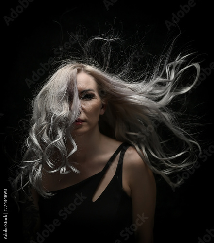 Portrait, junge Frau, lange Haare, blonde Frau, blond, Model, 