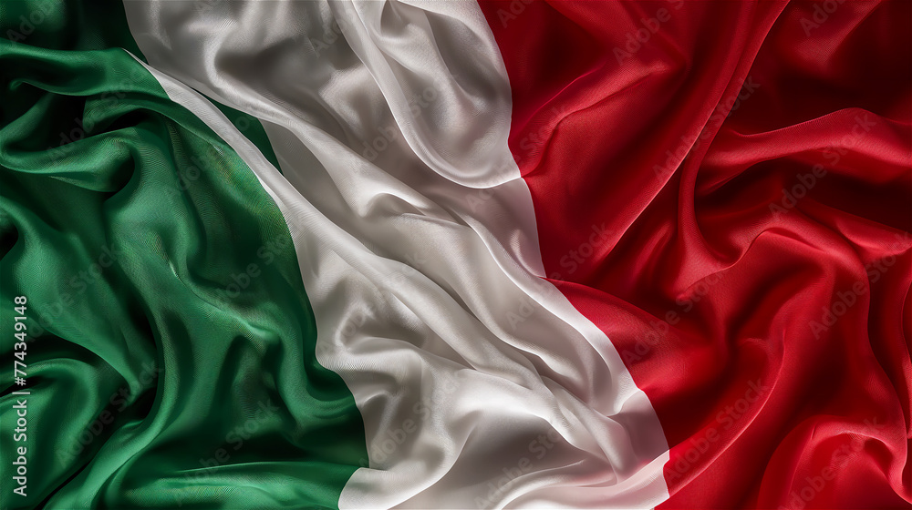 Green, white and red silk background looks like flag of Italy