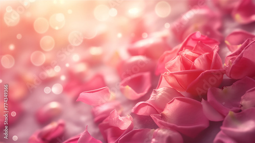 Obraz na płótnie Pink rose petals background. w salonie