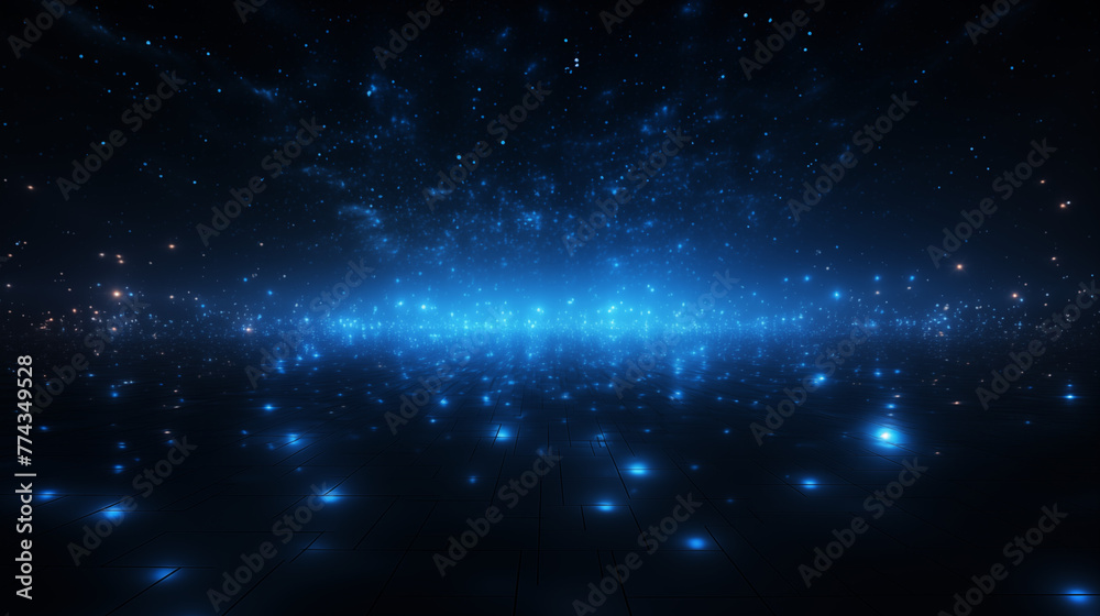 Futuristic digital innovation concept show particle abstract background, Technology particle blue abstract background