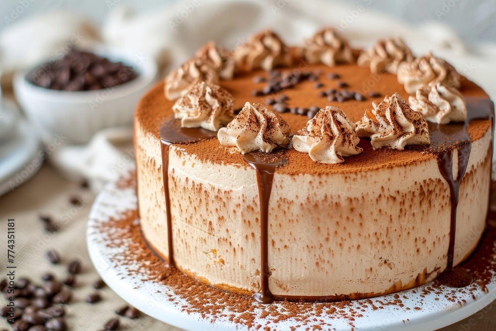 Handmade chiffon cake with coffee flavor Handmade chiffon cake with coffee flavor