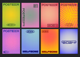 Modern Halgftone Dots Vector Textures. Cool Abstract Geometric Posters. Minimal Modern Covers.