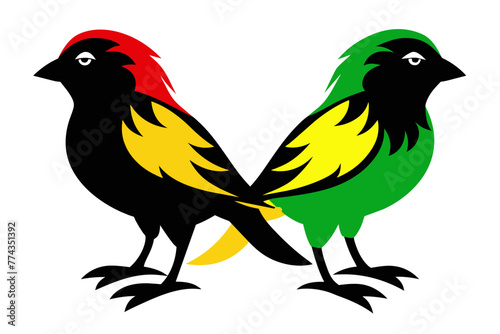 silhouette color image,Marley bird ,vector illustration,white background