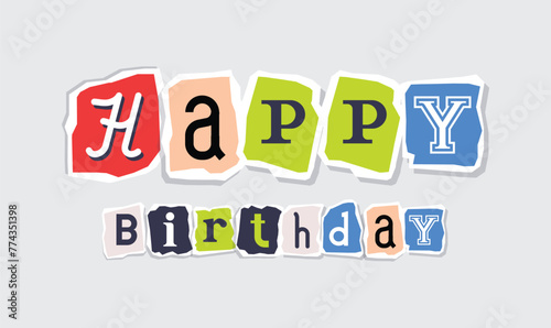 Happy birthday. Birthday. poster. Lettering style. Vector photo