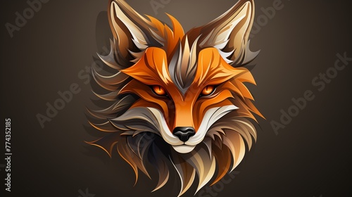 A clever fox logo icon with an intelligent, cunning expression.