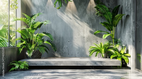 Plants Arranged on Steps