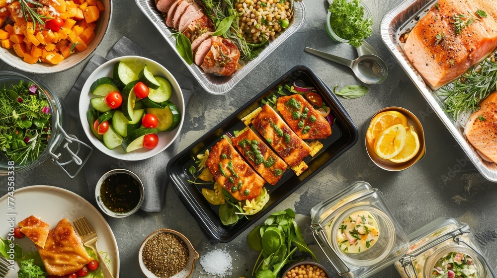 DIY Meal Kits Professional captures of DIY meal kits delivered with premeasured ingredients and stepbystep instructions allowing customers AI generated illustration