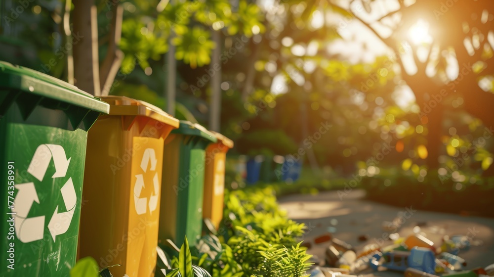 Fresh Look at Eco Friendly Waste Management A Simple Scene Featuring Composting Bins